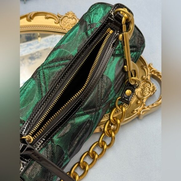 🆕 VIVIENNE WESTWOOD 🧿 NWOT Cindy Cylinder Shoulder Bag, Green Metallic AUTH - Picture 11 of 16